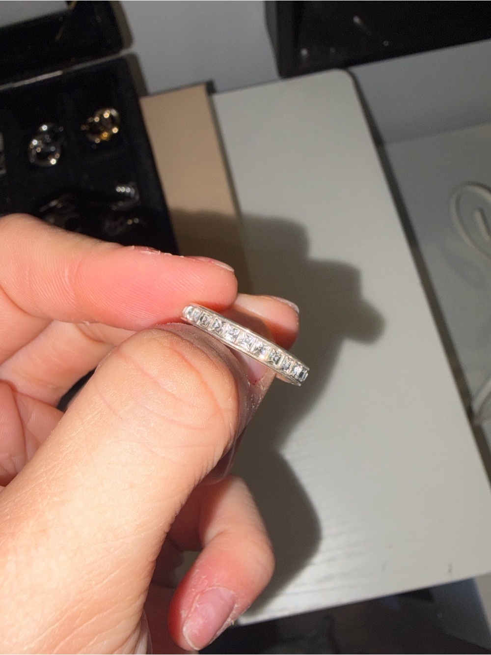 Brighton Silver Crystal Eternity Band - Clear Silver size 7